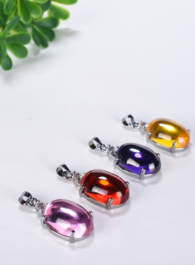 黄色锆石百搭项链水晶吊坠