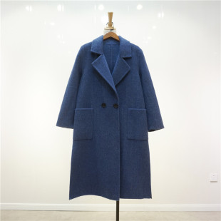 高端女装 七彩羊驼阿尔巴卡双面呢大衣 加厚手工缝制羊绒羊毛外套