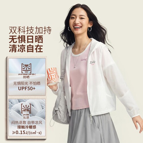 李宁女子防晒抗紫外线运动风衣