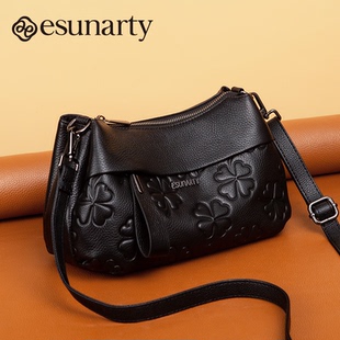 真皮斜挎包包女士2026新款 单肩中年妈妈包母亲节礼物 春夏软皮女款