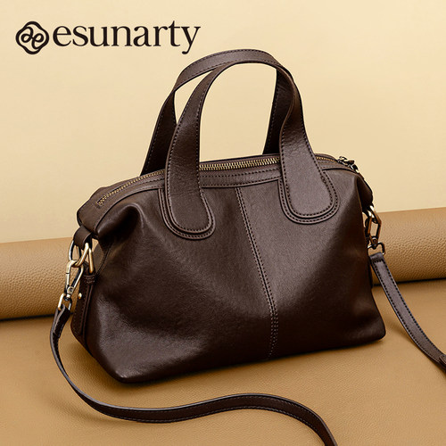 植鞣牛皮手提包大容量轻便女包