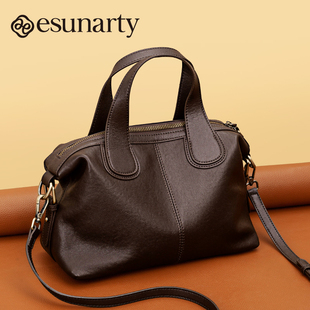 真皮手提包包女士2026新款 斜挎包大容量波士顿包 头层牛皮女款