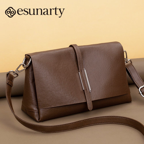 斜挎包包女头层牛皮简约轻奢女包