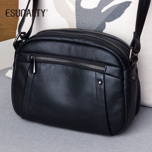 真皮女士单肩通勤斜挎包妈妈款