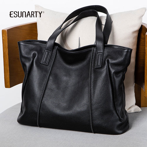 大容量真皮单肩包手提托特包女