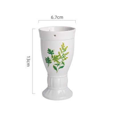 双层陶瓷杯艾灸罐高脚灸杯防烫陶瓷艾灸刮痧罐家用多功能刮痧一体