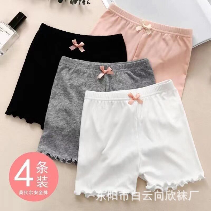 女童安全裤防走光莫代尔打底蝴蝶结三分裤夏款儿童内裤平角防走光