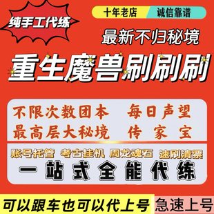 重生魔兽刷刷刷团本秘境代肝纯手工代打速通声望传家宝挂机考古
