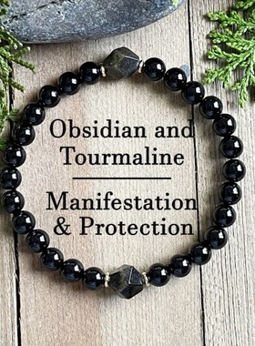 temu速卖通tk跨境爆款黑曜石手链菱形切面宝石手链源头