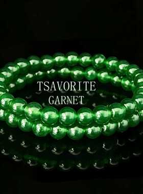 跨境爆款手链欧美热卖天然石水晶手串手镯绿色青甘玉简约圆珠串珠