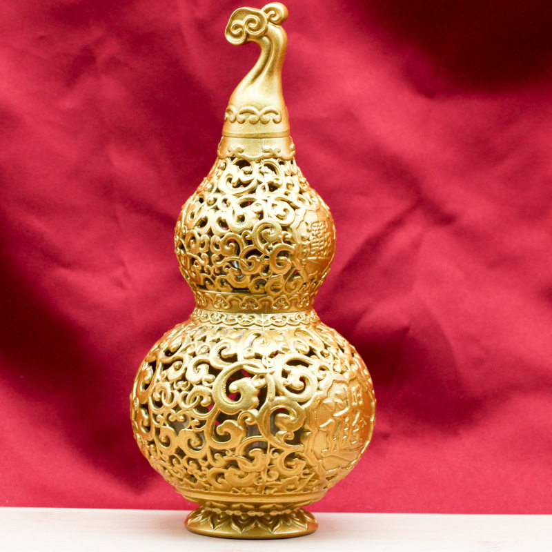 黄铜金丝镂空雕花葫芦福禄招财客厅摆件玄关酒柜办公室装饰品