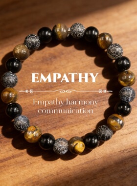 跨境爆款风化玛瑙虎眼石黑玻璃天然石水晶手链手串欧美风天然纹理