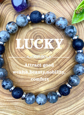 跨境爆款手链火焰石火山石时尚手串天然石黑色百搭款蓝色简约串珠