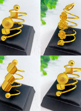 跨境热销迪拜时尚新款螺旋指环个性ins风简约气质不规则戒指ring