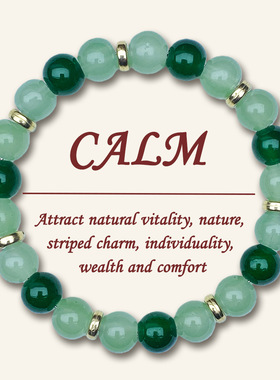 temu希音TK跨境爆款手链天然绿玻璃吸引自然活力清新优雅个性财富