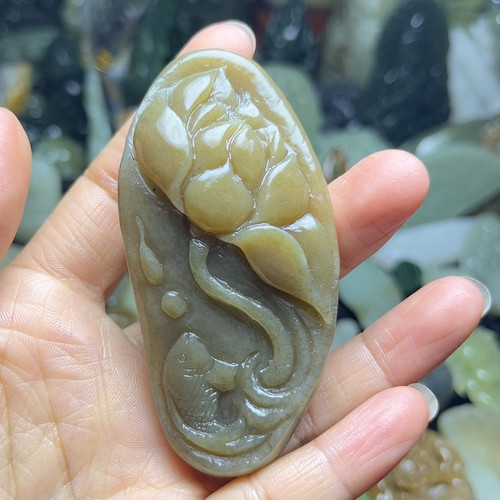 荷花鱼挂件
