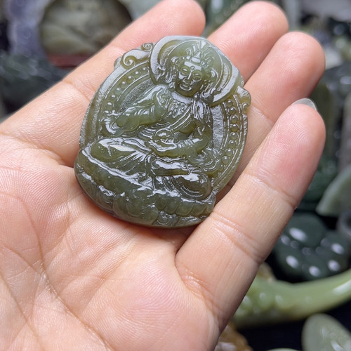糖玉观音挂件