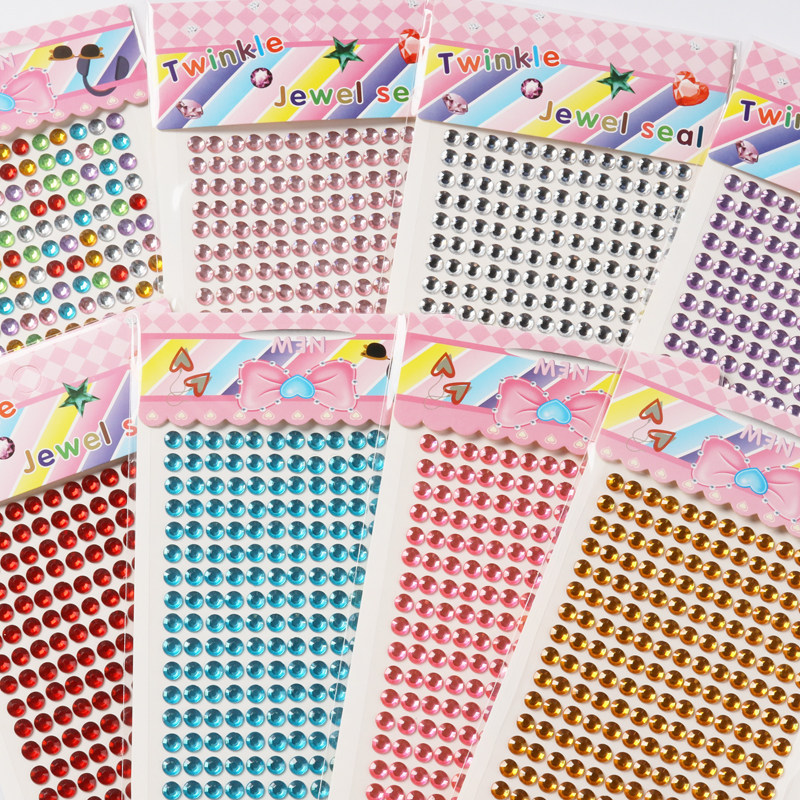 宝石贴纸儿童水晶贴diy手工制作女孩玩具脸部化妆3d立体钻石贴画