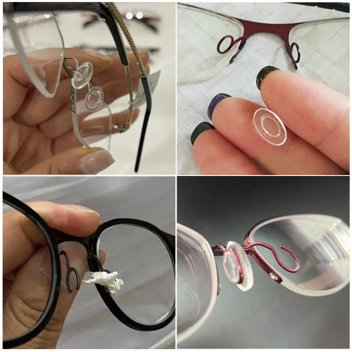 无框眼镜椭圆形卡式硅胶鼻托叶