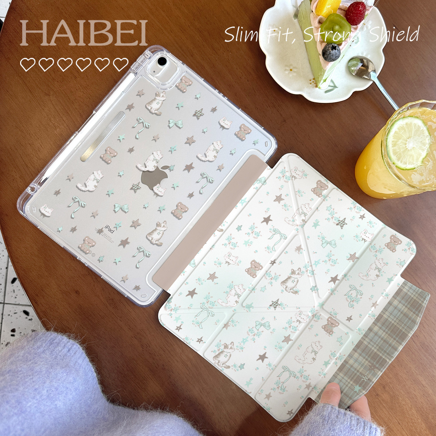 Y型带笔槽亚克力适用苹果平板壳