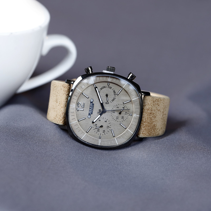 聚利时男士手表男大气方型表盘皮带韩版简约潮流防水帅气石英男表