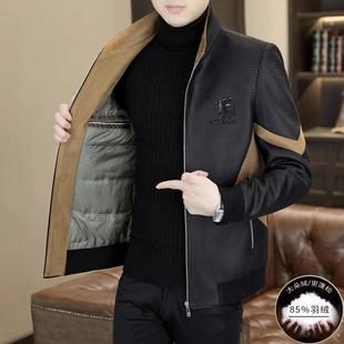 高级感外套男士加厚款白鸭绒羽绒服冬季新款短款羽绒内胆冬装夹克