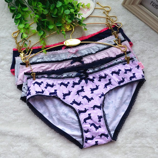 peteralexander出口外贸中腰透气大码纯棉女高开叉内裤全棉星期裤