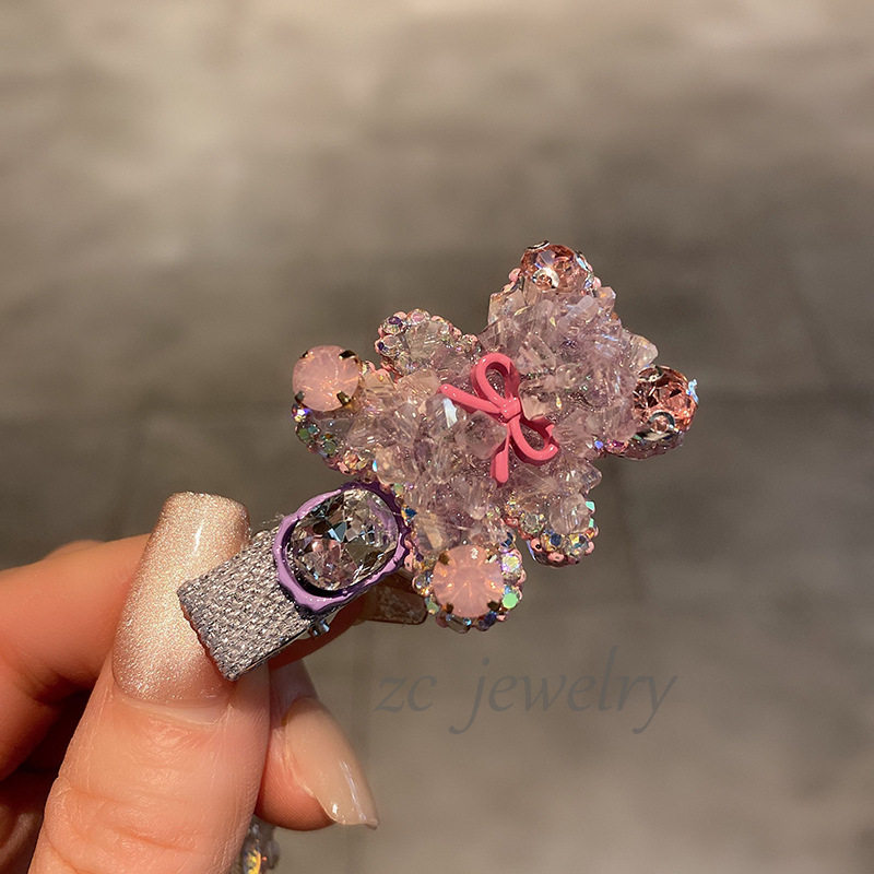 甜美森系粉色闪钻卡通小熊边夹女高级感重工侧边碎发夹气质新款,饰品/流行首饰/时尚饰品新,民族风发饰,淘宝优惠券,粉丝福利购,淘宝优惠卷