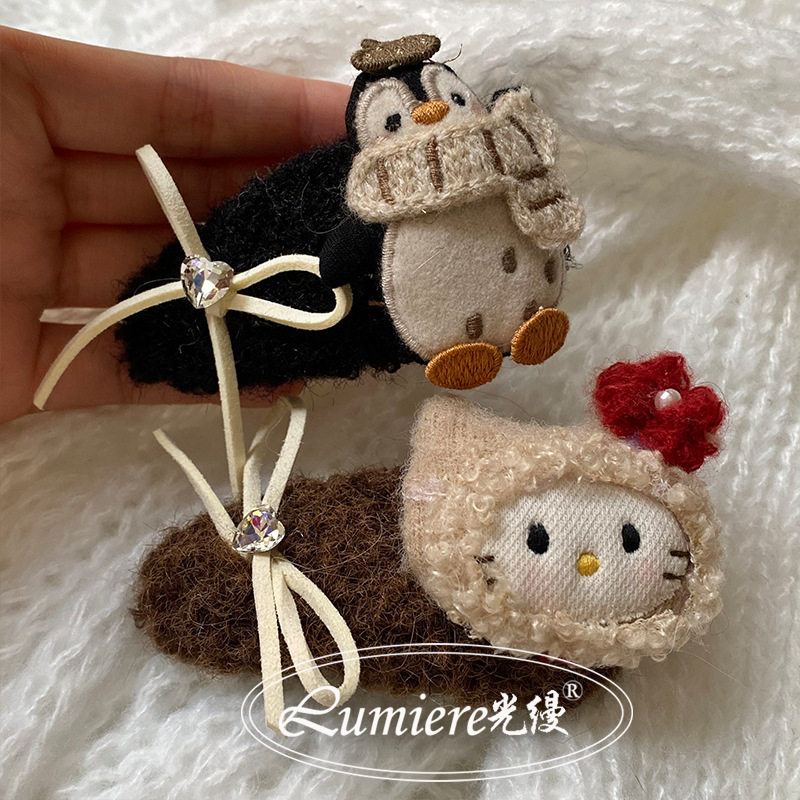 可可爱爱玩偶KT猫小企鹅毛绒发夹少女心甜美秋冬新款刘海夹发卡女,饰品/流行首饰/时尚饰品新,民族风发饰,淘宝优惠券,粉丝福利购,淘宝优惠卷