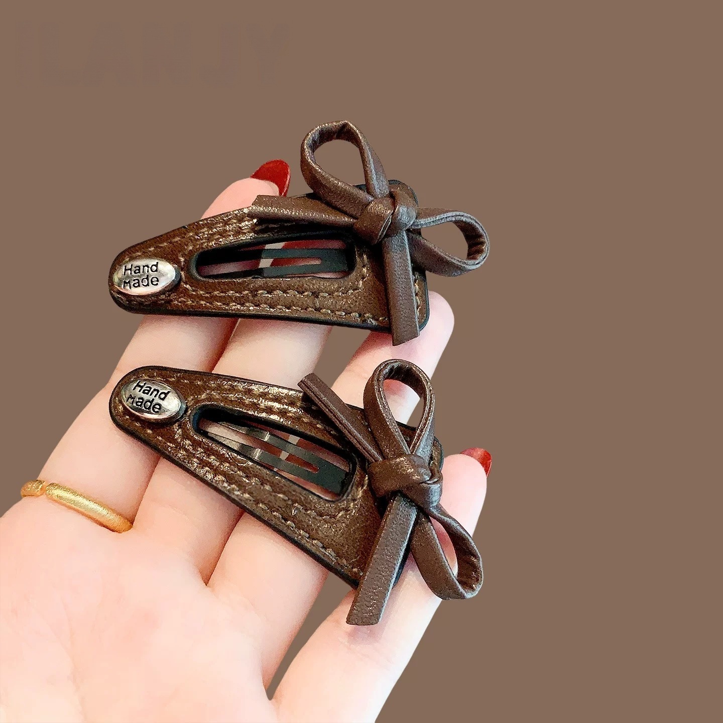 2524韩国同款蝴蝶结侧边发夹女后脑勺夹子头饰边夹新款刘海前额韩