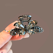 新款 精致水钻蝴蝶抓夹小号发抓高档后脑勺鲨鱼夹发卡半扎顶夹头饰