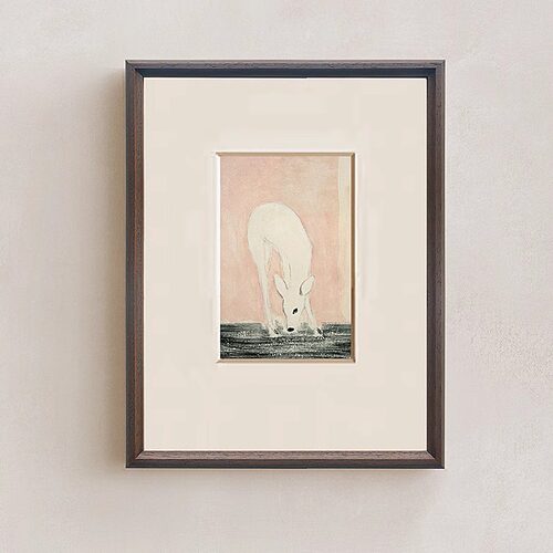 鹿 稀有元素复古挂画艺术客厅卧室餐厅动物现代新中式中古装饰画