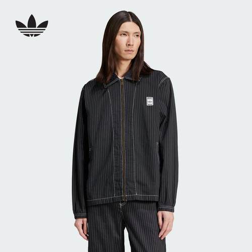 adidas阿迪达斯三叶草外套男2025春季运动休闲翻领梭织夹克JP4485