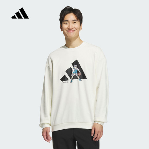 adidas阿迪达斯运动卫衣男2025冬季圆领保暖套头衫KC2874 KC5324