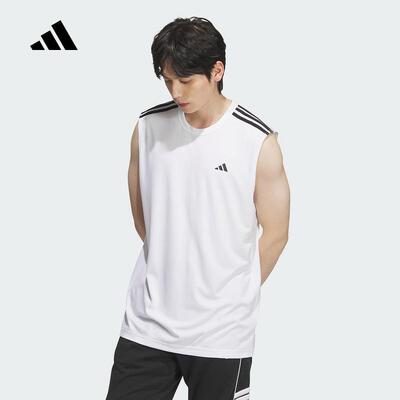 adidas阿迪达斯男子速干篮球背心新款夏季CLIMACOOL无袖T恤KE5907