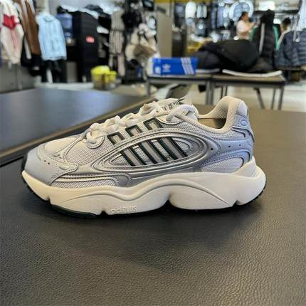 阿迪达斯三叶草跑鞋2024新款女鞋OZMILLEN金属色休闲老爹鞋IG1919