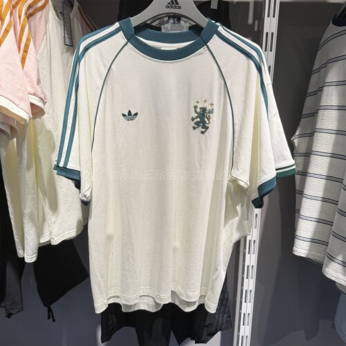 阿迪达斯三叶草短袖男曼联足球文化休闲透气运动T恤KY2196 KY2197
