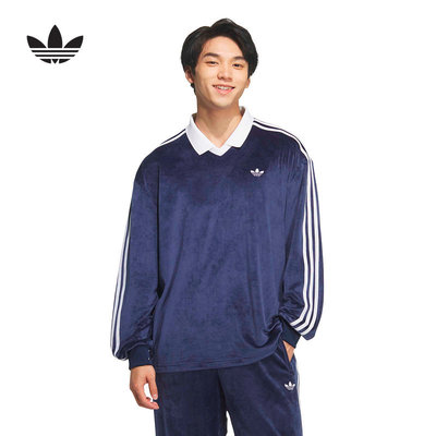 阿迪达斯三叶草长袖男2026春季休闲宽松套头POLO衫 KQ5486 KQ5487