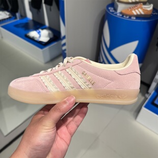 阿迪达斯三叶草女德训鞋新款秋季GAZELLE INDOOR低帮休闲鞋JS1413