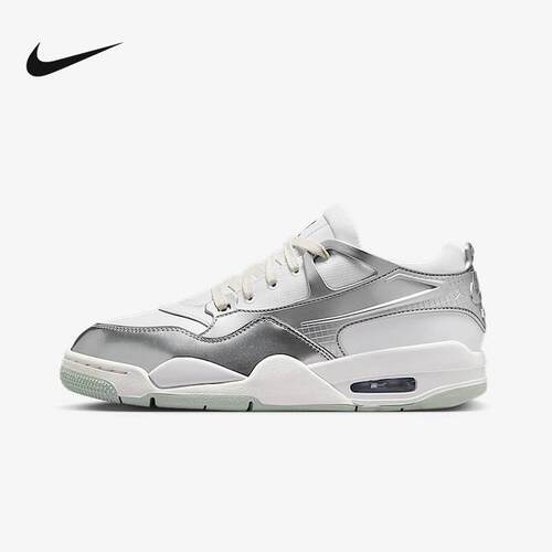 NIKE耐克女鞋新款春季AIR JORDAN 4 AJ4低帮运动休闲鞋HV5972-101