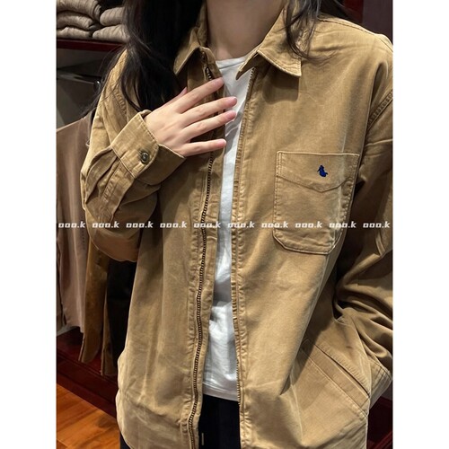 ooo.k / 干净简约耐看！26FW 翻领刺绣灯芯绒长袖夹克外套 女