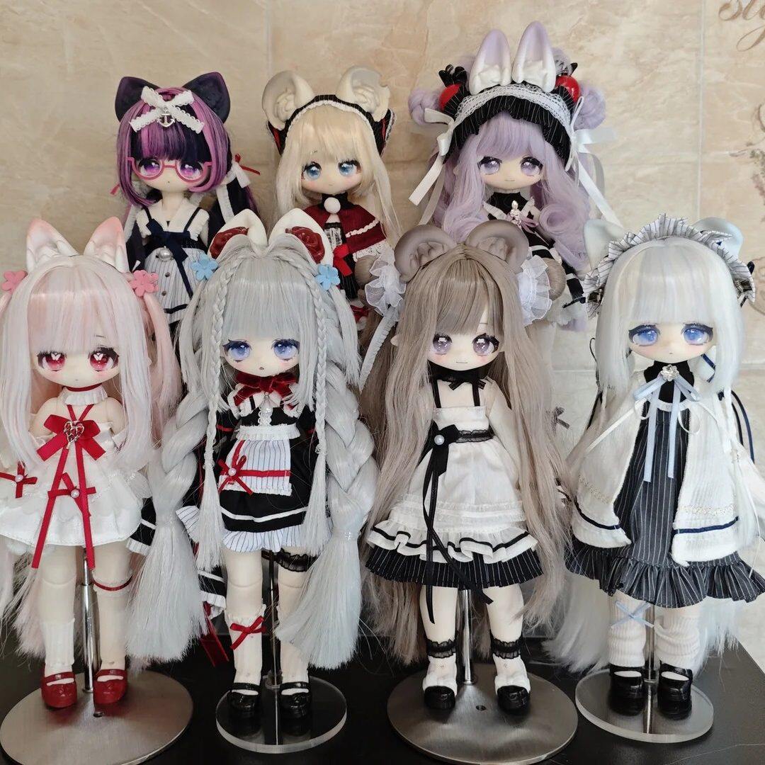 现货Meki咩绮-绒绒晚安系列盲盒四插六植发BJD潮玩可动摆件礼物