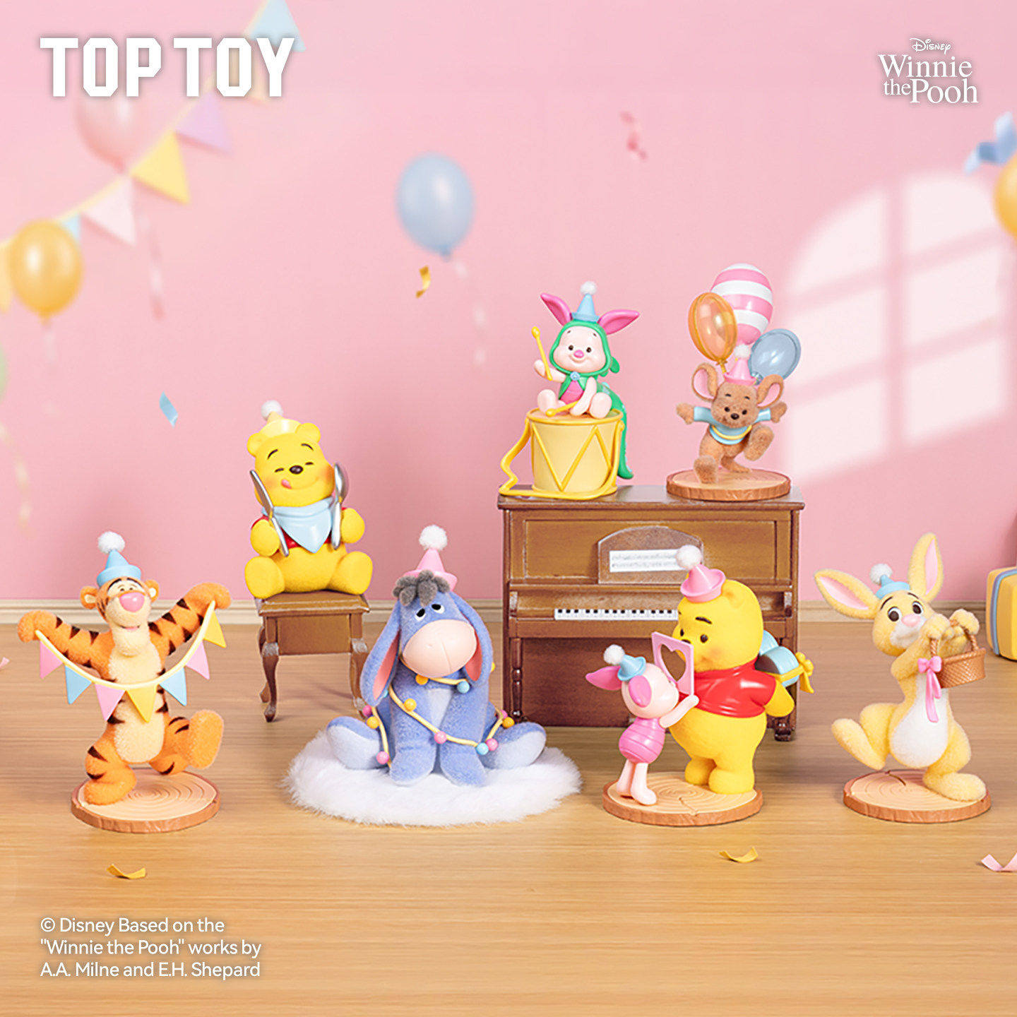 正品TOPTOY迪士尼小熊维尼狂欢派对系列手办盲盒潮玩周边摆件礼物