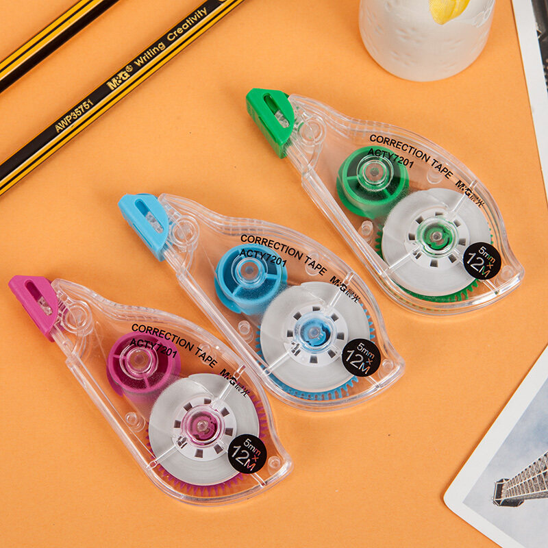 晨光y7201修正带 学生办公12米改正带 丝滑平整改错带pet透明带芯