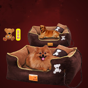 狗窝可拆洗秋冬加厚泰迪金毛贵宾比熊茶杯宠物猫窝狗床棉垫大型犬