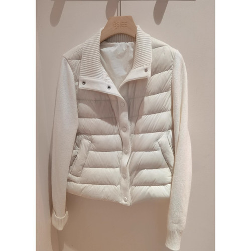 立发~本涩BSIEE商场专柜正品25冬毛织拼接立领羽绒服F4199Y02-999