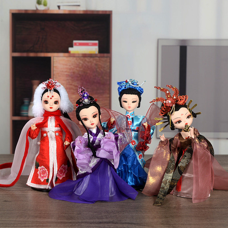 古装四大美女绢人中式汉服娃娃图片