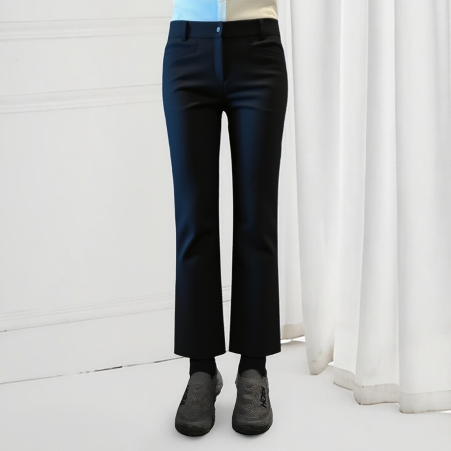 韩国高尔夫服装女款春秋休闲百搭高腰长裤网球运动弹力显身材裤子