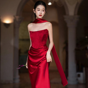 新娘飘带长款 丝巾醋酸丝带围巾围脖披肩结婚礼服晨袍敬酒服配饰品