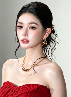 新娘项链耳环耳饰夸张金属高级感颈链锁骨链项圈结婚纱礼服配饰品